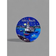 Istanbul Temalı Polyester Magnet. 8cm x 5cm. Gri