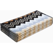 Giacomo Yüz Havlusu 6’lı Set, Ikonik Zikzak Desenli %100 Pamuklu Lüks Havlu Takımı