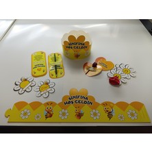 Okuluna / Sınıfına Hoş Geldin Öğrenci Tacı ve Hediye Kartı Seti (5 Parça) 8'li 01