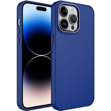 Apple iPhone 13 Pro Kılıf Metal Çerçeve ve Buton Tasarımlı Silikon Zıvo Luna Kapak-Lacivert