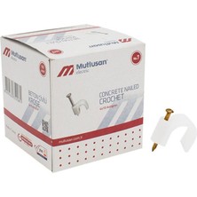 7 Numara Beton Kroşe, 100’LÜ Paket, Beyaz, Güçlü ve Dayanıklı Çivili Set