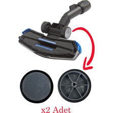 Teknotrust Uyumlu Emici Tekeri Seti, Gri, 2'li Paket, Temiz ve Güçlü Temizlik Için Ideal