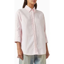 Pamuklu Button-Up Gömlek - Pembe - 100% Pamuk - Rahat ve Şık Tasarım