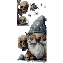 Linarx Gotik Cüce ve Kafatası Halloween Duvar Sticker Seti