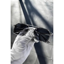 Pilot Model Siyah Erkek Güneş Gözlük Şeffaf Çerçeve