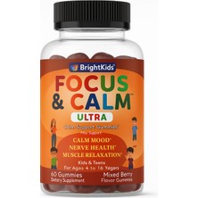 Brightkids Focus & Calm Ultra – Çocuklar Için Withania Somnifera Ekstraktlı Karışık Meyve Aromalı Gummies – 60 Adet