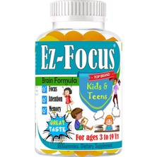 Ez-Focus – Omega-3 (Dha) ve Multivitamin Içeren Çocuk Gummies – Limon & Portakal Aromalı – 60 Adet