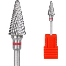 Manikür Çıkarma Çelik Törpü Ucu Mızrak Koni Kırmızı 003