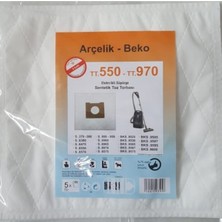 Arçelik 5 Adet Sentetik Elektrikli Süpürge Temizleme Seti, Beyaz, Dayanıklı ve Hafif