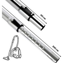 Teknotrust Paslanmaz Çelik Teleskopik Süpürge Borusu, Toz Torbasız, Metalik Renk