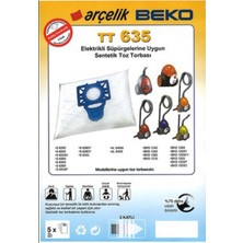 Arçelik Beyaz Süpürge Torbası 5'li, Uyumlu  Temizlik Aksesuarı