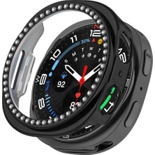 Samsung Galaxy Watch 8 40MM Uyumlu Parlak Taşlı Pc Kasa Koruyucu Işıltılı Şık Kombin Diamond Case