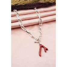 By Zeyna Aksesuar Kadın Özel Tasarım Dal Figürlü Kalın Zincirli Kolye