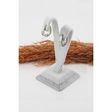 Kadın Çelik Basic Geometrik 1.5  cm Elips Moldel Klipsli Küpe