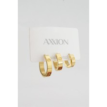 By Zeyna Aksesuar Kadın Kararmaz 3'lü Küpe Set