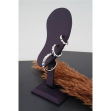 By Zeyna Aksesuar Kadın Basic  3 Boy 3'lü Küpe Seti