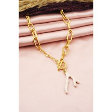 By Zeyna Aksesuar Kadın Özel Tasarım Dal Figürlü Kalın Zincirli Kolye