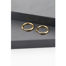 By Zeyna Aksesuar Kadın Çelik Basic Klipsli  1.5 cm Halka Küpe