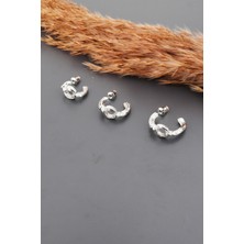 By Zeyna Aksesuar Kadın Basic 3 Boy 3'lü Küpe Seti