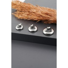 By Zeyna Aksesuar Kadın Basic 3 Boy 3'lü Küpe Seti