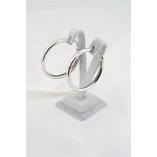 By Zeyna Aksesuar Kadın Bombeli Çelik Halka Küpe