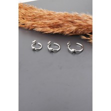 By Zeyna Aksesuar Kadın Basic  3 Boy 3'lü Küpe Seti