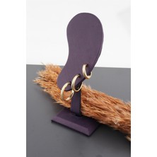 By Zeyna Aksesuar Kadın Basic 3 Boy 3'lü Küpe Seti