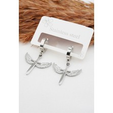 By Zeyna Aksesuar Kadın 316L Çelik Mikail Kılıcı Figürlü Küpe