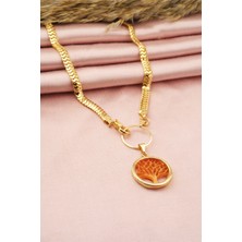 By Zeyna Aksesuar Kadın Özel Tasarım Hayat Ağacı Figürlü Yılan Zincir Kolye