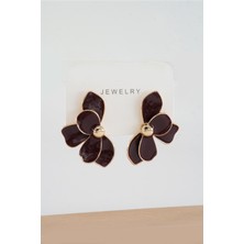 By Zeyna Aksesuar Kadın Vip Seri Çiçek Model Mineli Küpe Seti