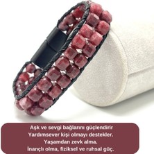 Sertifikalı Yakut Çift Sıra Küp Kesim Kilitli Doğal Taş Bileklik 6mm Taş