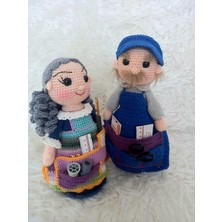 Terzi Nine ve Dede Bebek Takımı Amigurumi Organik Oyuncak