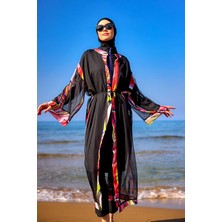 Siyah Kimono – Tesettür Plaj Kimonosu | Fonksiyonel, Hafif ve Tam Boy Tasarım P2514