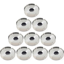 Omnisoft Skoçlu Büyük Boy Küllük Kül Tablası Kapaklı Yuvarlak Paslanmaz 10 Adet