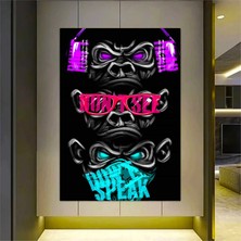 Urban Stil Kanvas | Banksy Stili Kanvas Sanatı | Sokak Graffiti Sanatı Baskısı | Modern Ev Dekor | B
