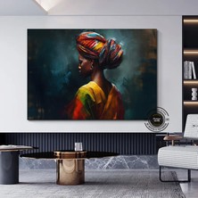 Renkli Soyut Çift Silueti; Çift Duvar Dekoru; Renkli Aşıklar Tablosu; Modern Ev Dekoru Sanatı