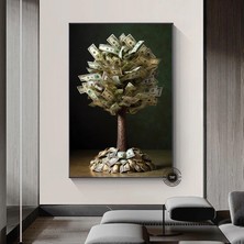 Renkli Şehir Manzaralı Kanvas Tablo – Modern Soyut Şehir Sanatı Duvar Dekoru