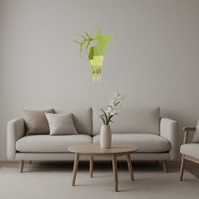 Ahşap Geyik ve Çam Ağaçları Dekoratif Iç Mekan Altın Aynalı Tablosu - TNC2683-4089