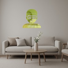 Süper Kahraman Erkek Emoji Dekoratif Altın Aynalı Tablo - TNC5027-9576