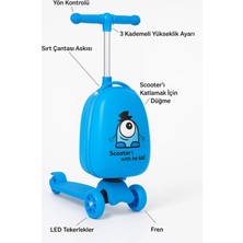 Valiz - Scooter Valiz - Wexta Heybee Serisi Çıkarılabilir Sırt Çantalı Mavi Scooter