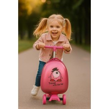 Valiz - Scooter Valiz - Wexta Heybee Serisi Çıkarılabilir Sırt Çantalı Pembe Scooter