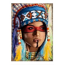 Kızılderili Kadın Art Mdf Poster 50 cm x 70 cm