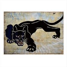 Bedeko Panter Hediyelik Ahşap Tablo 50 cm x 70 cm