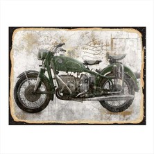 Bedeko Retro Motosiklet Desenli Mdf Tablo 50 cm x 70 cm