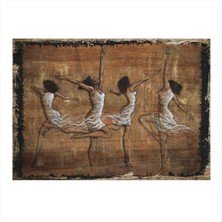 Bedeko Balerinler Dekoratif Ahşap Tablo 50 cm x 70 cm