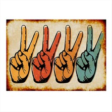 Bedeko Zafer Işaretleri Dekoratif Mdf Tablo 50 cm x 70 cm