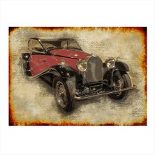 Bedeko Kırmızı Klasik Araba Hediyelik Mdf Tablo 50 cm x 70 cm