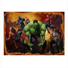 Bedeko Marvel Kahramanları Tasarım Mdf Tablo 50 cm x 70 cm