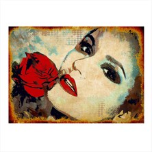 Bedeko Gül ve Kadın Dekoratif Mdf Tablo 50 cm x 70 cm