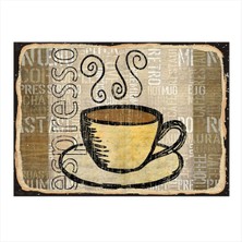 Bedeko Espresso Kahve Fincanı Tasarım Mdf Tablo 50 cm x 70 cm